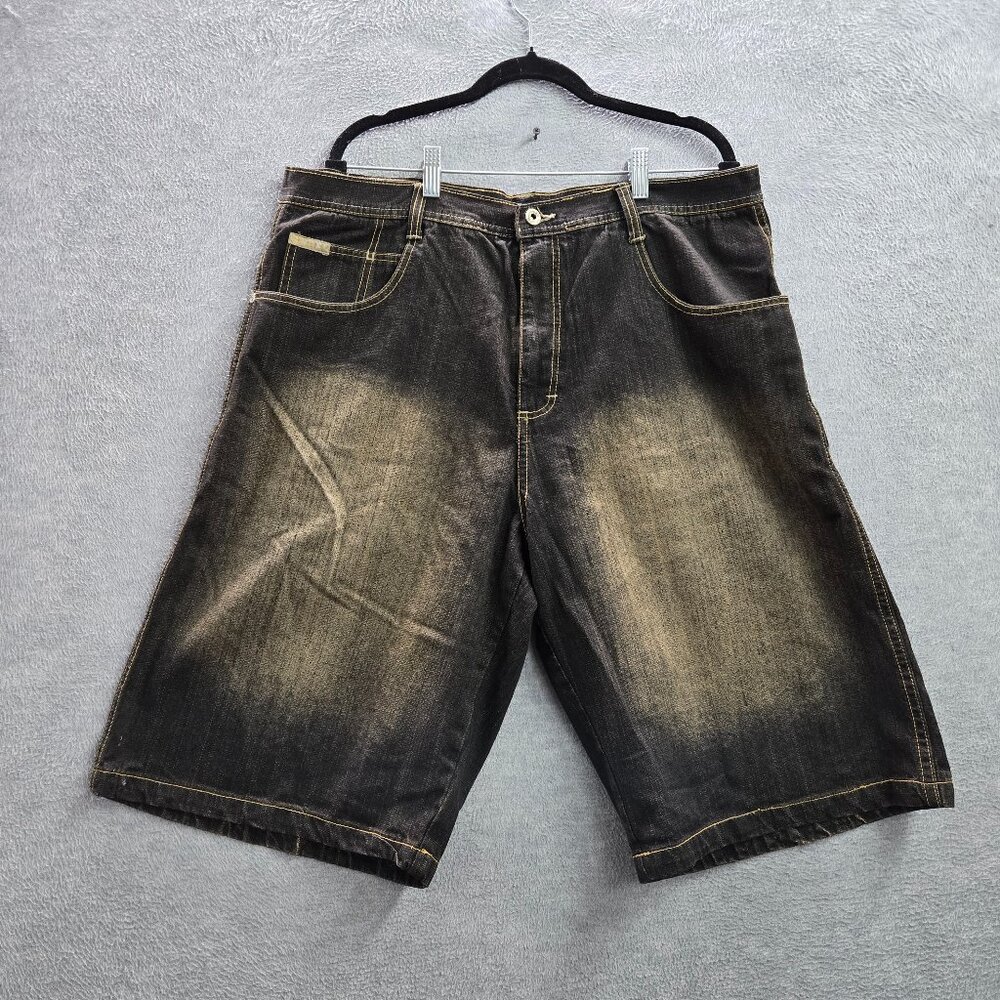 Baseline Men Shorts 38 Black Mudwash Denim Japan Baggy Y2K Grunge Skate Hip Hop